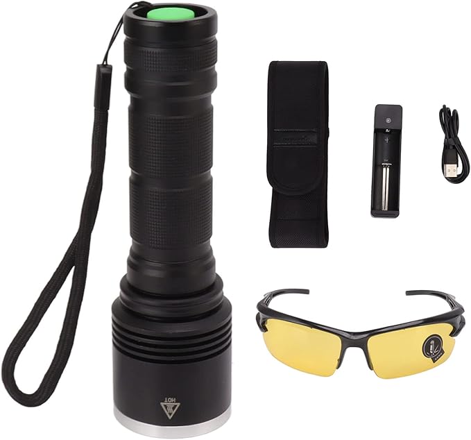 365nm UV Flashlight, 5800mAh Practical Rechargeable USB Black Light Pet Urine Detector for Oil Leak for Fluorescence Detection