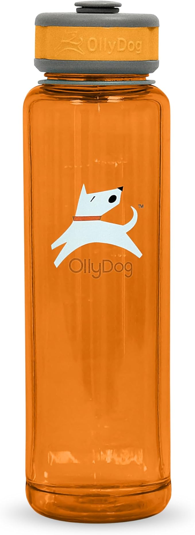 OllyDog OllyBottle | Tritan Dog Water Bottle with Detachable Bowl | BPA Free Leakproof Pet Dispenser | Hiking Travel (1L, Flame)