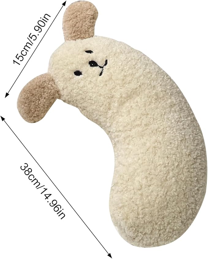 U Shaped Dog Pillow - Calming Neck Support, Cuddler Pet Cushion | Ergonomic Pillow soothes in Pets, Plush Curved Support for Small Animals with Cute Pattern and Travel Friendly Shape
