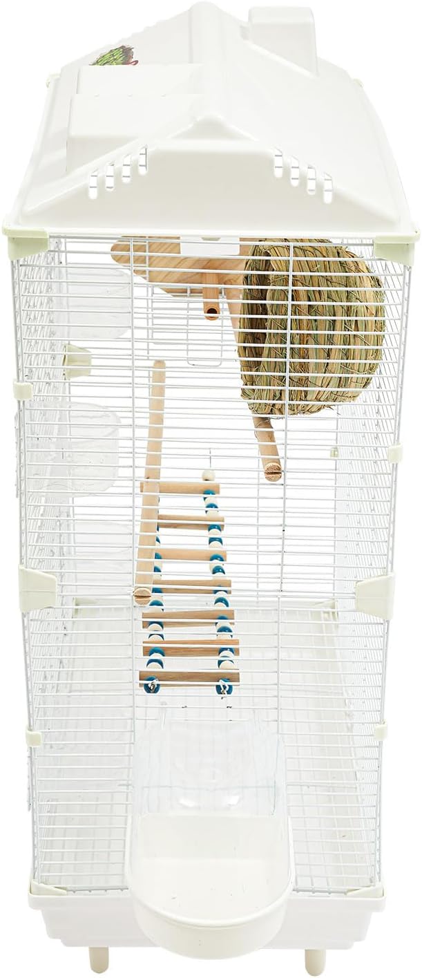 18.5x12x30 in Iron Flight Bird Cage, 2 Tiers Freestanding Parakeet Bird Cage, Pigeons Parrot Birdcage, Large Parakeets Cage with 4-6 Birds Capacity