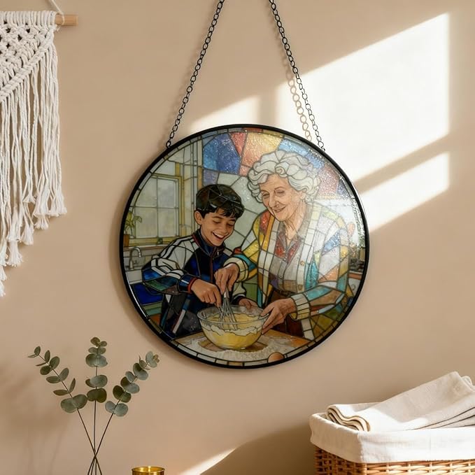 Personalized Couples Photo Stained Glass Catcher, Custom Photo Portrait Couple Family Stained Glass Window Hanging Catcher, Gifts for Newlyweds, Wedding, Couple, Valentine's Day Gift/24