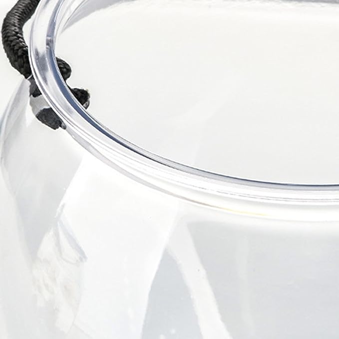 Portable Fish Bowl Handheld Aquarium Container with Handle 7.09x7.09x11.81 Inch Clear Plastic Tank for Outdoor Beach Activities