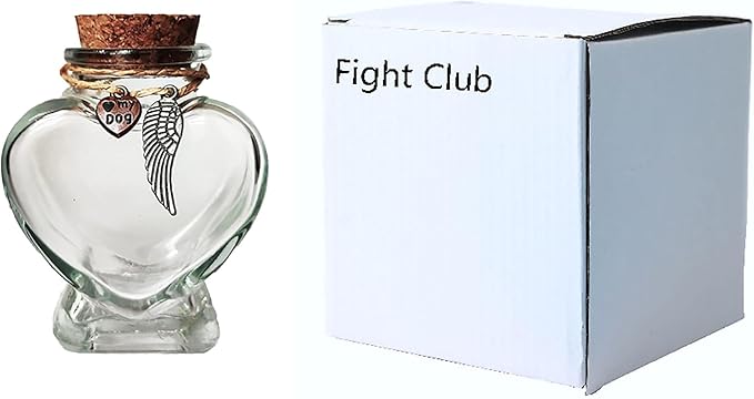 Fight Club Memorial Bottle for pet Hair，Pet Fur Memorial Fur Keepsake，Dog cat Keepsake Fur, pet Memorial urn (Dog)