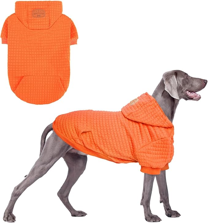 BEAUTYZOO Dog Sweaters for Extra Large Dogs Girl Boy, XXXL Dog Hoodie with Pocket & Leash Hole, Soft Warm Waffle-Like Laminated Cotton Pet Clothes for Cold Weather, Doberman Great Dane Sweatshirt, 3XL