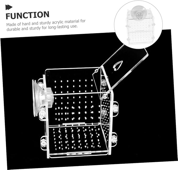 Acrylic Aquarium Fish Breeding Box Isolation Tank 8x8x8.8cm Fish Nursery Case for Aquarium Separation