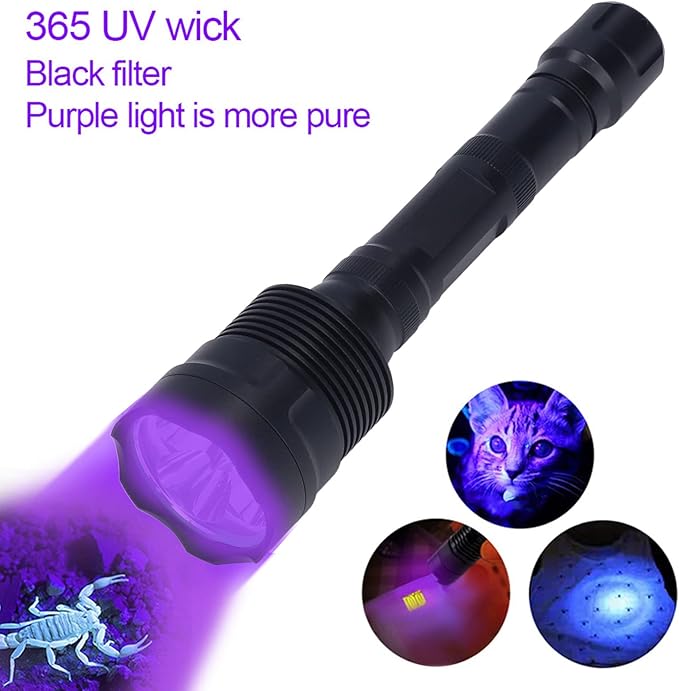 Zerodis 395nm Flashlight High Brightness Detection for Pet Urine, Fluorescent Agent, and Currency, Aluminum Alloy