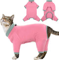 Sticky Cat Clothes Stretchy, Sphynx Hairless Sweater & Pajamas for Cats only, Soft Cat Onesie for Cats After Surgery Female Male & Hair Loss Prevention, Pink L