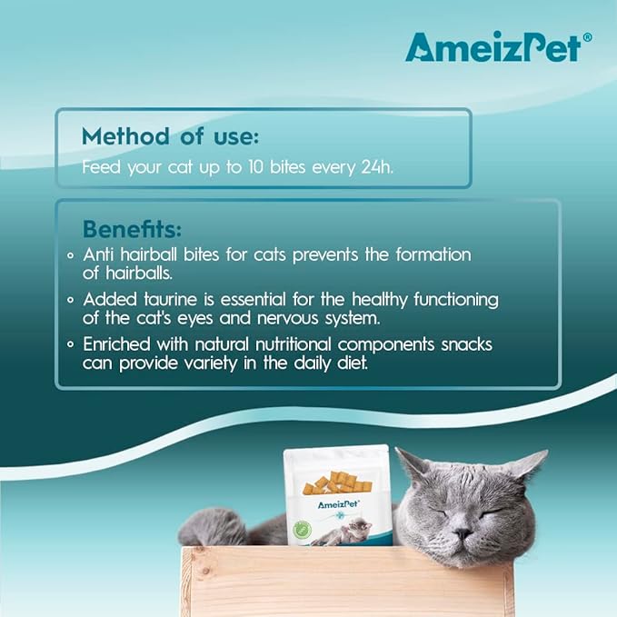 Anti Hairball Treats, Hairball Remedy for Cats, Cat Biscuits Hairballs Treatment - Crunchy Hairballs Cat Biscuits, 2.82 oz (80 g)