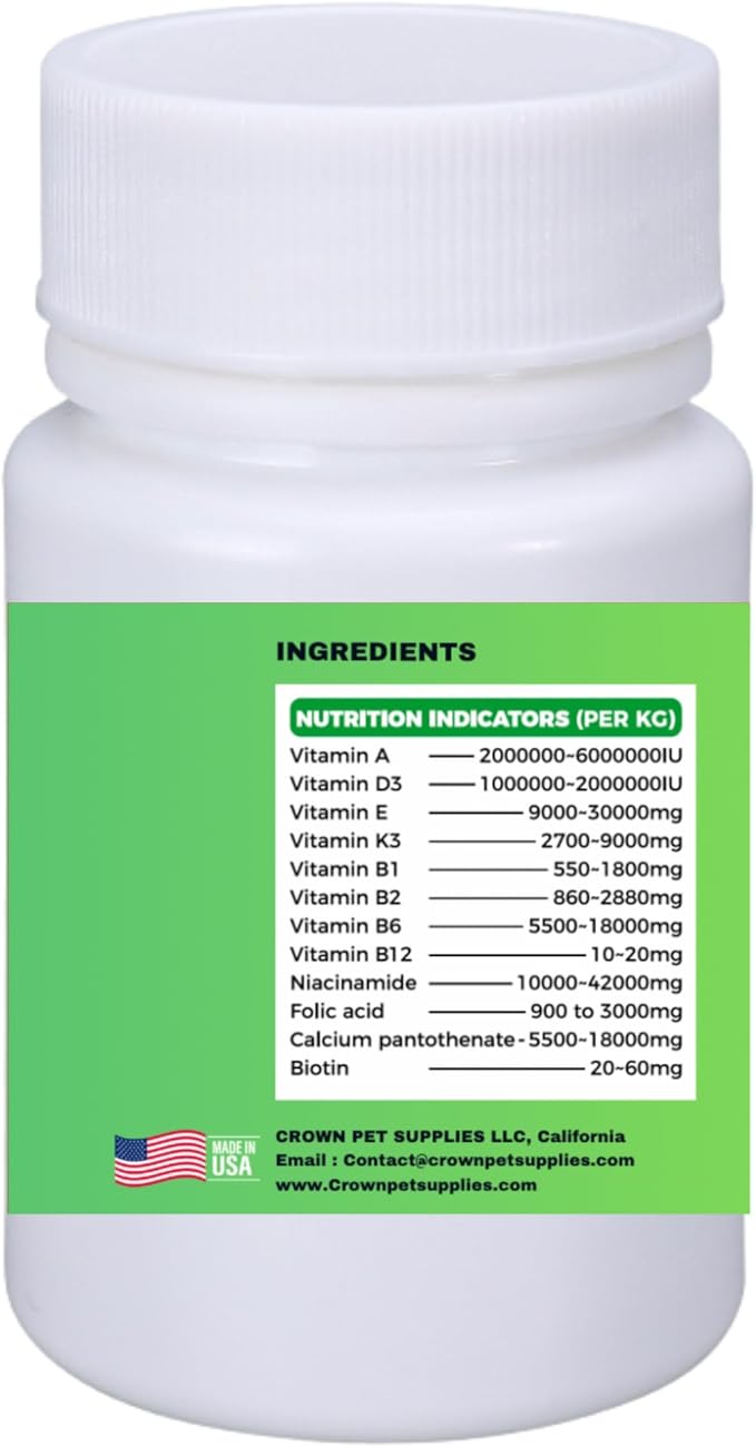 Multivitamin Powder for Birds – Ultimate Vitamin Formula for Racing & Breeding – Supports Growth, Bone Strength, Reproductive Health & Feather Health - Promotes Peak Performance & Well-Being 50g
