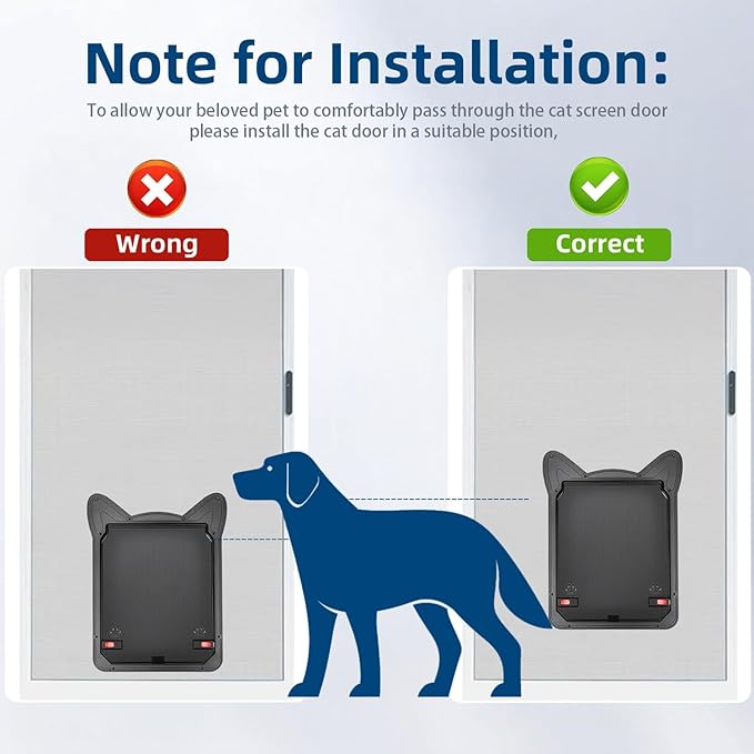 Pet Screen Door for Dogs & Cats - Heavy Duty Magnetic Lockable Flap, Inside Door 11.1x8.94inch, Easy Install for Sliding Glass/Patio Doors Screen, Scratch-Resistant & Security Latch (Size XL)