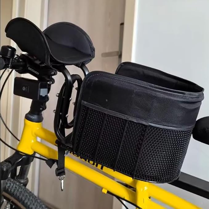 Front Bicycle Pet Carrier Basket – Reinforced Frame, Padded Liner & Safety Leash, Easy Install Quick-Release Mount, Universal Fit Dog Bike Seat