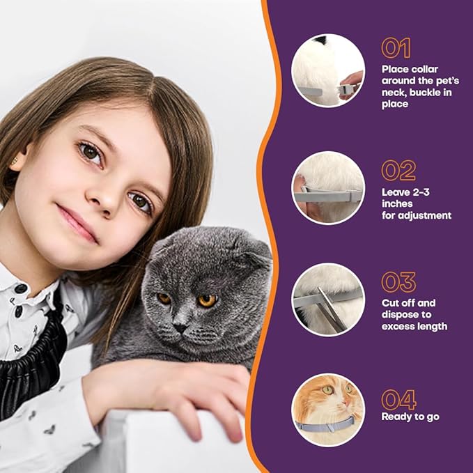 Calming Collars for Cats with Pheromones, Anxiety and Stress Relief 6 Pack Adjustable and Waterproof. Drug Free Solution Helps Reduce Spraying,Aggression and Nervous Behavior