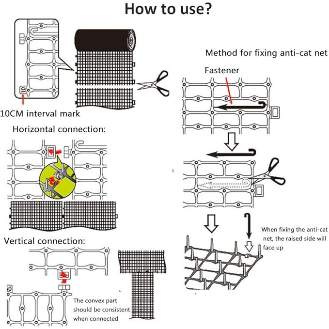 Cat Scat Mat with Spikes,Cat Repellent Indoor & Outdoor Scat Mat, Deterrent Scat Mats for Cats and Dogs for Garden, Porch, Home, Anti-Cats Network Digging Stopper Prickle Strip