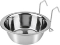 Hypeety Stainless Steel Food Water Cup with Bolt Hooks for Pet Bird Crates Cages Coop Dog Cat Parrot Bird Rabbit Pet (Large,16.5cm)