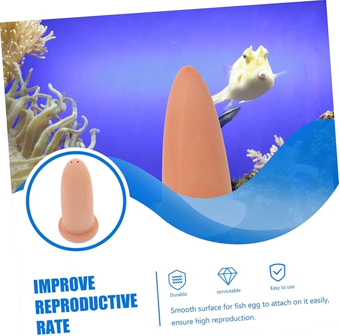 Light Brown Fish Spawning Breed Cone Medium Ceramic Incubator for Fresh and Saltwater Angelfish and Colorful Fish Breeding Tank Decoration and Easy Cleaning