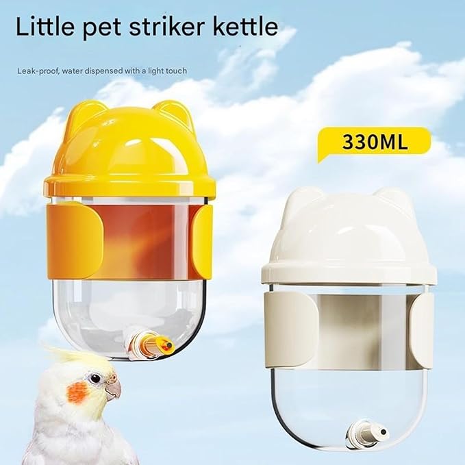 Bird Water Feeder with Gravities Pin Systems for Automatic Dispensing Parrots and Pet Bird Cage Watering Supply Easy Install Parrots Dispenser