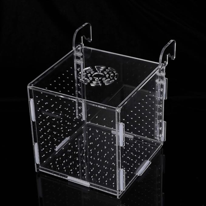Aquarium Fish Breeding Box - Transparent Acrylic Fish Tank Hatchery Hanging Incubator for Shrimp Clownfish (Hook 151516cm)