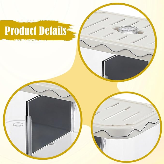 Aquarium Breeding Box Tabletop Fish Tank Versatile Acclimation Hatchery with Removable Divider for Guppy Betta Desk, White