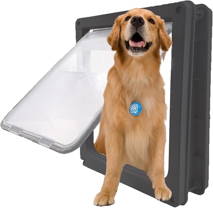 Large Dog Door, Magnetic Door for Pets up to 100 lb, 16.9" × 13.9" Doggie Door, Suitable for Interior & Exterior Doors
