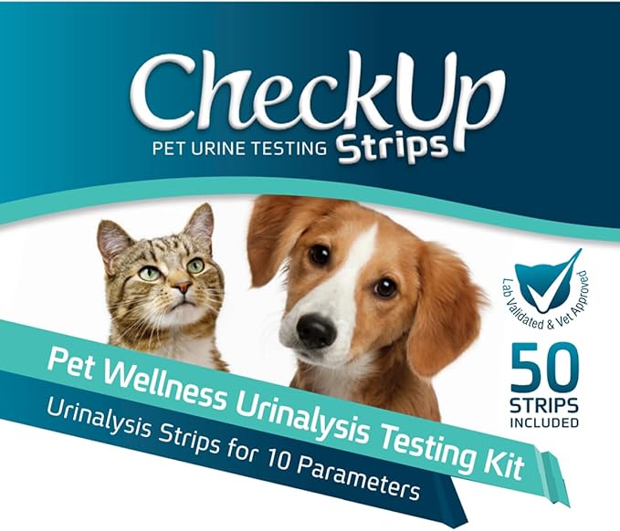 KIT4CAT CheckUp Testing Strips x 50 (10 Parameters Urine Test Strips for Cats & Dogs)