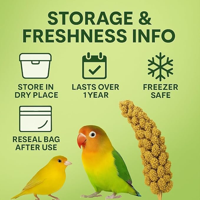 Birds LOVE French Kissed Spray Millet for Birds - Parakeets, Cockatiels, Lovebirds, Finches, Budgies, Canaries, Cockatoos - Natural & Healthy Bird Millet - Parakeet Food & Treats for all Parrots 25lbs