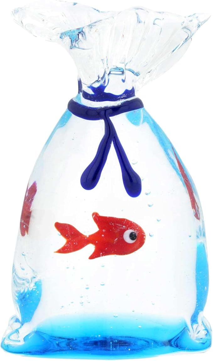 Glass Of Venice Murano Glass Aquarium Bag with Tropical Fish