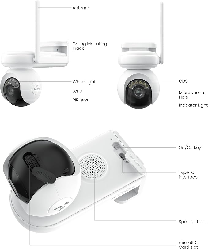 REOLINK Altas PT Ultra - 4K Solar Security Cameras Wireless Outdoor, 500 Days Battery Life, ColorX Night Vision, 360° Pan Tilt Auto Tracking, Dual-Band Wi-Fi 6 Cameras for Home Security