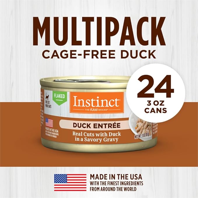 Instinct Flaked Entrée Wet Canned Cat Food - Duck, 3 Ounce (Pack of 24)