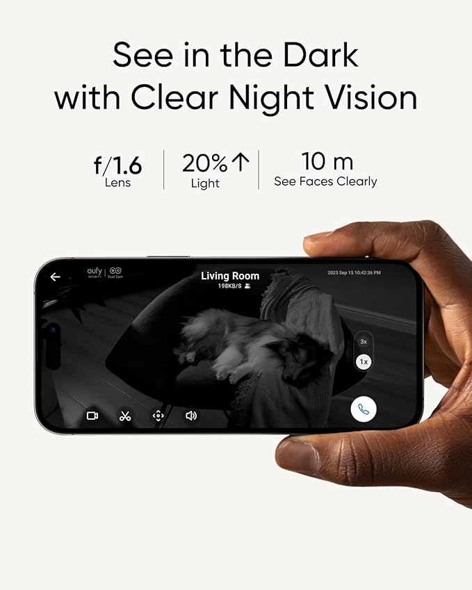 eufy Security 4K UHD Indoor Cam S350, Dual Cameras, 8× Zoom, 360° Pan & Tilt Security Cmera,AI Auto-Tracking,Baby/Pet/Nanny Camera, Human/Pet Detection, 2.4G/5G Wi-Fi