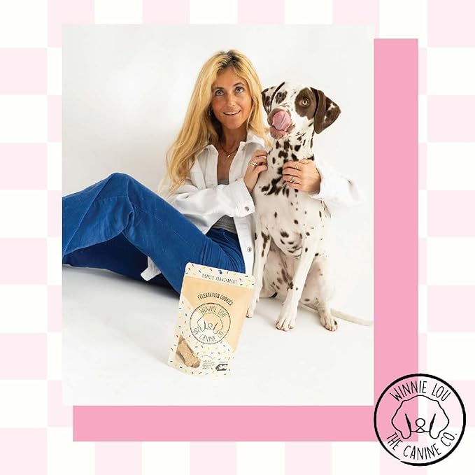 Winnie Lou Organic Dog Treats – Natural Dog Biscuits Made in USA with Organic Ingredients, sensative Stomach, Small Breed, Large Breed, high Protein, Hypoallergenic, Celebration Cookies (Pack of 2)