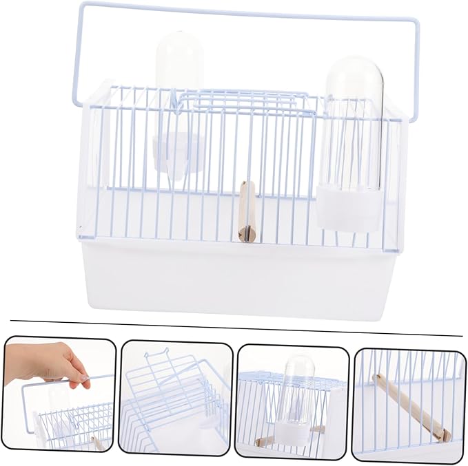 1set Portable Bird Carrier Travel Cage for Pets Lightweight Handle Design for Parrots for Travel Hiking and Outdoor Activities