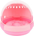 Toyvian Portable Parrot Cage Handheld Travel Carrier with Pink Warm Nest and Cushion, Bird Sleeping Bed for Outdoor Use, Lightweight Pet Bird Carrier for Small Parrots and Parakeets