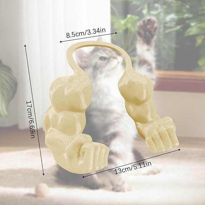 Creative Cat Muscle Arms,Halloween Cat Costume Accessory,3D Printed Cat's Neck Arms with Muscle,Funny Muscle Arms for Cats,Pet Costume for Kitten Birthday Party Supplies (Apricot)