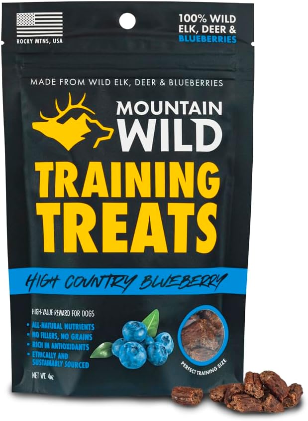 Wild Blueberry Elk & Venison Dog Training Treats (4 Ounce (1 Pack), Blueberry)