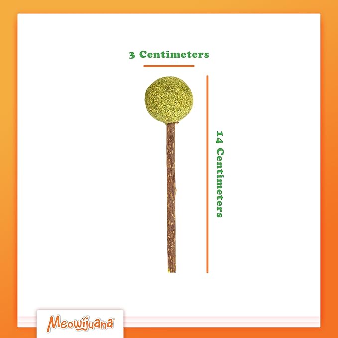 Meowijuana Lollies | Silvervine Sticks with Compressed Catnip | 5.5” Chew Sticks for Cats | Promote Healthy Chewing Habits and Dental Health | Freshly Harvested from Silverine Plants