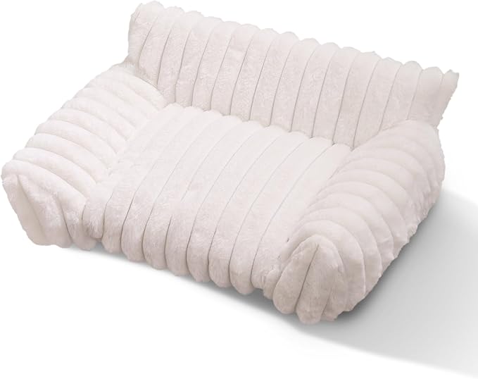 Indoor Pet Sofa Bed | Cat Sofa Bed, Soft Square Pet Bed, Indoor Non-Slip Cat Bed, Comfortable Plush, Suitable for Small to Medium Cats and Dogs(Khaki, M(23.62 * 17.71 * 9.84in))