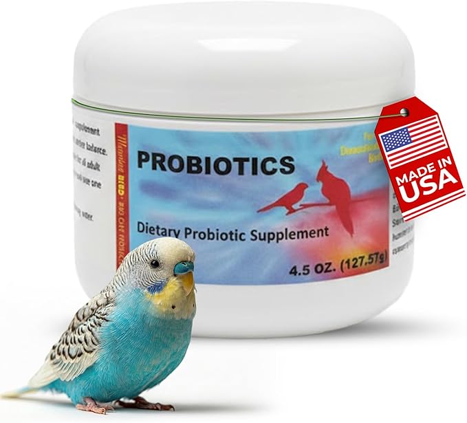 Morning Bird Probiotics for Birds 4.5 oz – Digestive Health Supplement Supporting Gut Balance, Nutrient Absorption, & Immune Support – Easy Mix Powder Supplement for All Bird Species