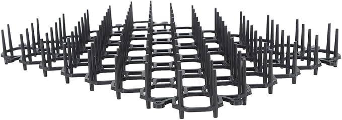 12Pcs Cat Deterrent Mat, Anti Cat Dog Network with Plastic Spikes, Indoor Outdoor Training Mat for Keeping Away Cats Dogs, Protecting Plants Furniture and Cars