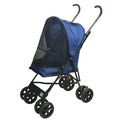 Pet Gear Travel Lite Plus Stroller, Compact, Easy Fold, No Assembly Required, Large Wheels for Cats and Dogs up to 15 pounds, Navy