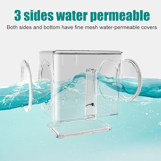 Aquarium Breeding Box,Wall-Mounted Installation Acrylic Tank Hatchery Incubator Box with Feeding Hole for Fish Hatching Rearing