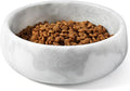 Marble Dog Bowl, 5lbs Non-Slip Cat and Dog Food Bowl Dish, Non-Tipping Weighted Puppy Pet Dish, Grey Stone Durable Food and Water Bowls, Easy to Clean, Holds 4 Cups