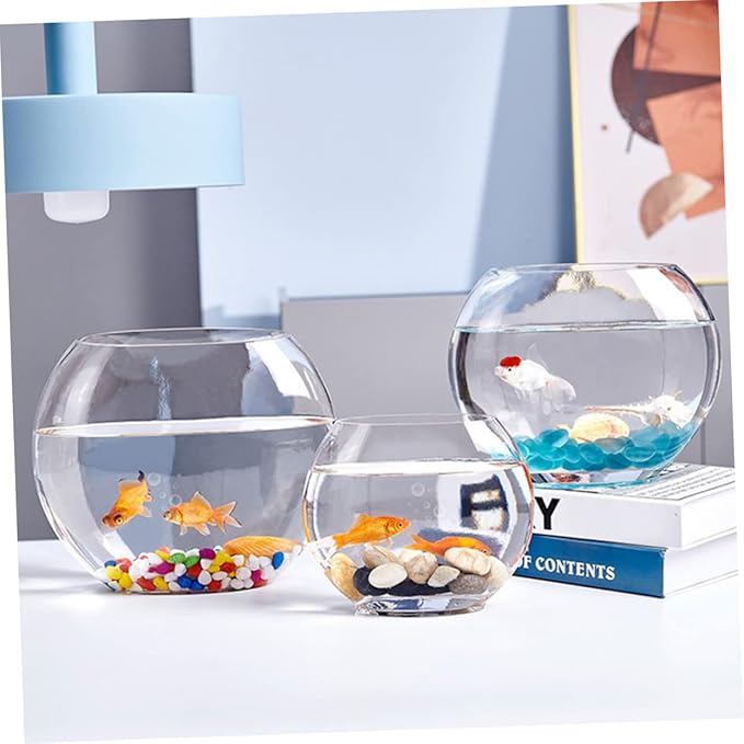 Flat Fish Tank Hydroponic Planter Glass Aquarium Glass Hydroponic Bowl Vase Water Plant Vase Betta Tank Fish Supplies Accessories Betta Household Products