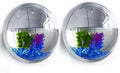 Toyfun 2Pcs Wall Hanging Fish Tank Wall Mounted Transparent Acrylic Fish Bowl Bubble Aquarium Bowl Fish Tank Aquarium for Home Decor