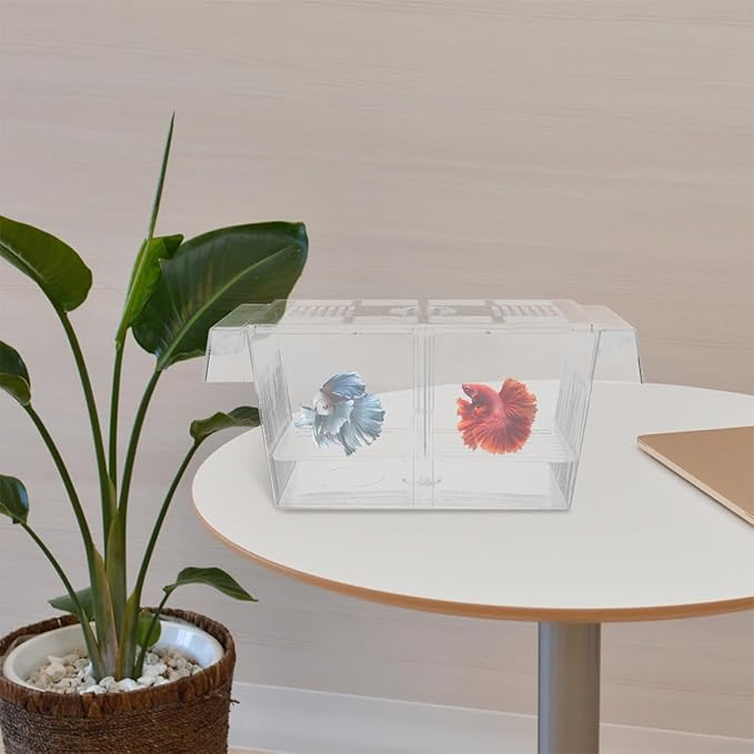 ERINGOGO 2pcs Fish Hatching Box Aquarium Divider Double-Layer Self-Floating Fish Breeding Tank Incubator for Fry