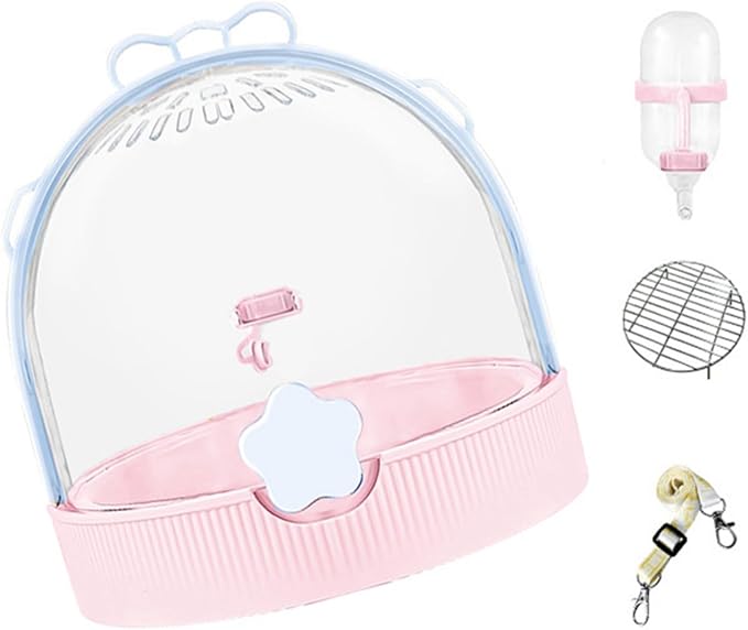 Breathable Outdoor Bird Carrier with Detachable Floor Grids Spacious Interior & Attached Water Bottle Ventilated Bird House for Travel
