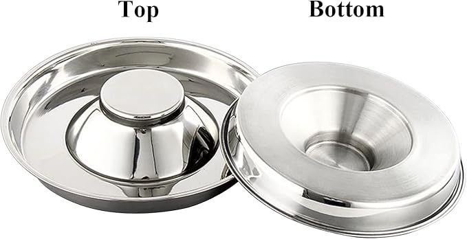 Stainless Steel Pet Bowl for Puppy and Cat, Dog Food and Water Feeding Bowl, Puppies and Kittens Weaning Bowls, Multiple Dogs and Cats Eat and Drink Together (2PC, L)