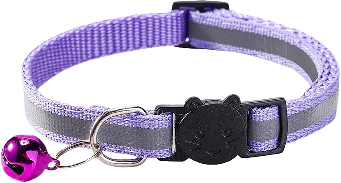 14 Pack Breakaway Cat Collar with Bell, Reflective Kitten Collar for Girl Boy Cats, Safety Buckle Adjustable 7.5-12.5 Inch, 0.4 Inch Width Lightweight, Pet Gifts (Multi-Colored)