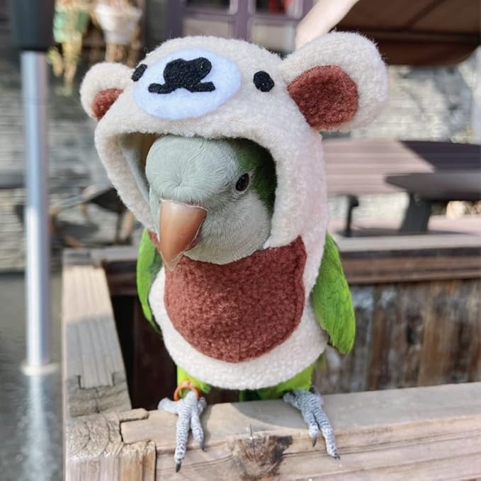 Bird Costume Bird Diaper Flight Suit Bird Bear Shape Bird Clothes Cosplay Photo Prop for Parrots Lovebird Parakeet Cockatiel Small Animals Apparel (Without Diaper,Senegal)