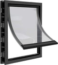 CEESC Dog Door with Soft Transparent Magnetic Flap and Snap-in Closing Panel, Premium PVC Plastic Doggie Door for Small Dog and Cat(M,Black)