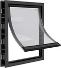 CEESC Dog Door with Soft Transparent Magnetic Flap and Snap-in Closing Panel, Premium PVC Plastic Pet Door for Small Medium Dogs and Puppies(L,Black)